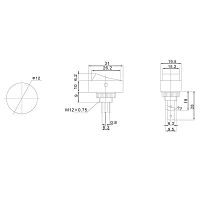 Выключатель клавишный 12В 30А (3с) ON-OFF черн. ОВАЛ с красн. подсветкой (RWB-523 ASW-20D-2) Rexant 36-2715