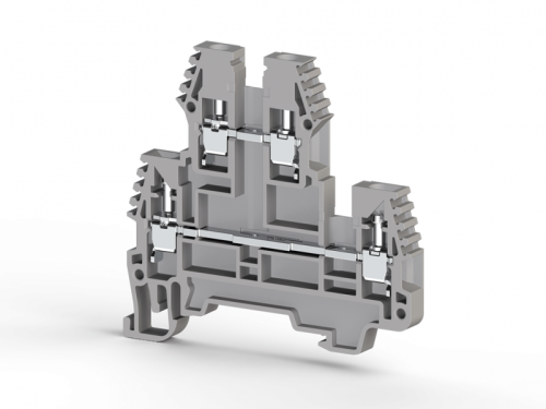 317 319, Клеммник 2-х ярусный, 2,5 мм.кв., с индикацией 24 VAC, (серый), PIK2,5 NLD 24VAC | код 0.0.0.3.17319 | KLEMSAN