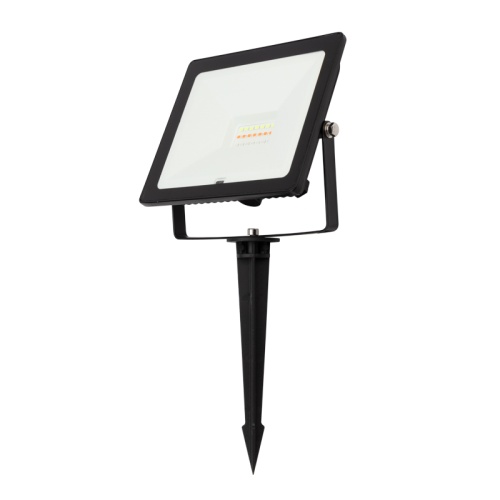 Прожектор светодиодный REXANT с пультом дистанционного управления 20 Вт, цвет свечения мультиколор (RGB) + опора на грунте 605-100 | код 605-011promo | REXANT