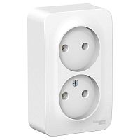 Розетка двухместная BLANCA, открытый монтаж, белый | код. BLNRA000201 | Schneider Electric