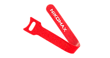 Стяжка-липучка NIKOMAX с мягкой пряжкой, 310х16мм, для пучков до 85мм, красная, уп-ка 10шт. | код NMC-CTV310-16-SB-RD-10 | NIKOMAX