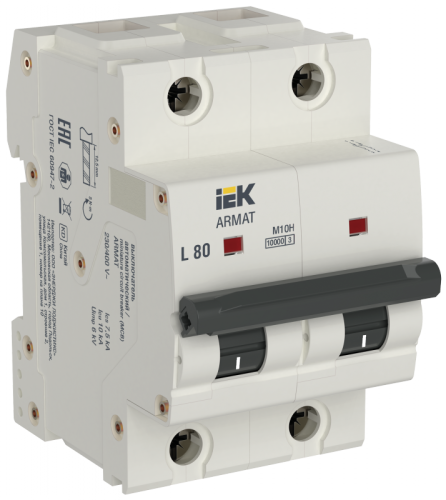 ARMAT Авт. выкл. M10H 2P L 80А IEK | код AR-M10H-2-L080 | IEK