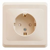 Розетка ETUDE, скрытый монтаж, с заземлением, со шторками, кремовый | код. PC16-004K | Schneider Electric