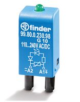 Модуль индикации и защиты, красный LED + диод (+ A1), 110...220В DC | код 9980922090 | FINDER