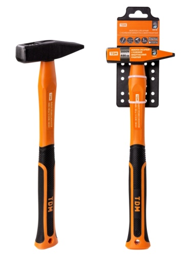 Молоток слесарный, 400 гр, кованый, с усилен. прорезиненной фиберглассовой рукояткой Алмаз TDM | код SQ1036-0112 | TDM