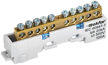 TEKFOR Шина N ноль неизолированная на универсальном держателе 6х9-10-С IEK | код TF-NN10-10-DL-K07 | IEK