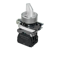 Переключатель на 2 положения с фиксацией и подсветкой, белый, 1NO, 24V AC/DC, IP65, металл MTB4-BK21711 | код 137174 | MEYERTEC
