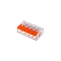 Универсальная компактная клемма СМК 221-415, 5-прoводная до 4,0 мм кв (блистер 5 шт./уп.) REXANT | код 06-0215-A5 | REXANT