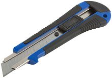 Нож технический пластиковый обрезиненный 18 мм | код 10197М | FIT