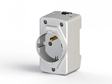 670 500, Розетка на DIN-рейку, с заземлением, с защитными шторками, 16А, 250В, PAP KK | код 0.0.0.6.70500 | KLEMSAN