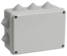 коробка КМ41241 распаячная для о/п 150х110х70 мм² IP44 (RAL7035, 10 гермовводов) | код. UKO10-150-110-070-K41-44 | IEK