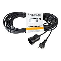 Удлинитель-шнур PROconnect ПВС 2х0.75, 10 м, б/з, 6 А, 1300 Вт, IP20, черный (Сделано в России) | код 11-7114 | PROCONNECT