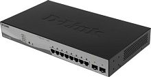 Коммутатор D-Link DGS-1210-10MP/F3A (L2) 8x1Гбит/с 2SFP 8PoE 130W настраиваемый | код 1996319 | D-Link