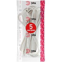 Шнур сетевой с вилкой U-3x1-5m-W с заземлением 5м ПВС 3x1мм2 белый | код Б0048702 | ЭРА