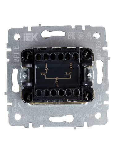 BRITE Выключатель жалюзи 10А ВС10-1-5-БрА алюминий | код BR-V15-0-10-K47 | IEK фото 3