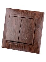 Выключатель на 2 направления 2 кл. 10А венге Лама TDM | код SQ1815-0407 | TDM
