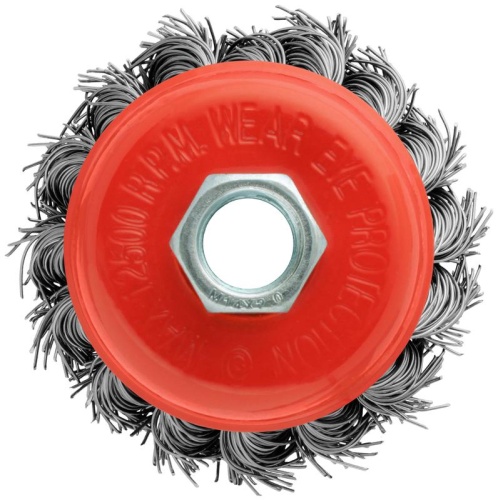 Корщетка-чашка, гайка М14, стальная витая проволока 65 мм, блистер | код 39096 | FIT фото 2