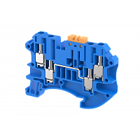 Клемма проходная винтовая 4 мм2, на 4 подключения, синяя TQKFT4-2X2-BLUE | код 1203060001 | Elmex