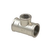 Тройник переходной латунь внутр./внутр./внутр. резьба 1_1/4дюйм х3/4дюйм х1 1/4дюйм еврослот никель | код 42244 | RTP