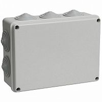 коробка КМ41244 распаячная для о/п 190х140х70 мм² IP55 (RAL7035, 10 гермовводов) | код. UKO11-190-140-070-K41-55 |  IEK