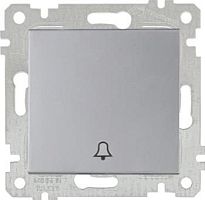 Rita - Выключатель кнопочный, символ - звонок, пруж. зажимы, нерж. сталь | код 2200-407-0182Z | Mutlusan