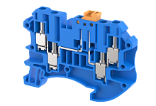 Клемма проходная винтовая 4 мм2, с размыкателем, на 4 подключения, синяя TQK4-2X2-BLUE | код 1203150001 | Elmex