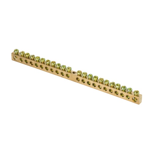 Шина PEN "ноль-земля" (6х9мм) 22 отверстия латунь крепеж по центру PROxima | код sn0-63-22 | EKF