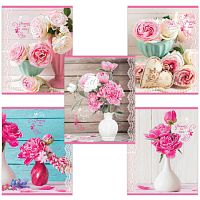 Тетрадь А5, 48 л., BRAUBERG, клетка, блестки, ПРЕКРАСНЫЕ ЦВЕТЫ, 403050 | код 403050 | BRAUBERG