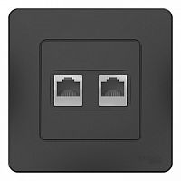 Розетка 2xRJ11+RJ45 Cat.5 BLANCA, антрацит | код. BLNIS045116 | Schneider Electric