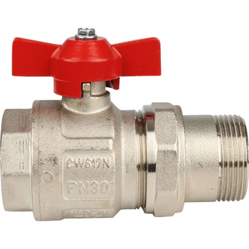 Кран шаровой со сгоном 1' ВН с уплотнением ручка бабочка IDEAL (098 S 1') | код RG008P0R98FRKM | ITAP Кран шаровой со сгоном 1' ВН с уплотнением ручка бабочка IDEAL (098 S 1') | код RG008P0R98FRKM | ITAP