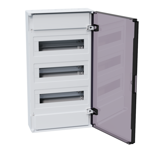 Щит распределительный навесной с пласт. черной прозрач. дверцей на 36 модулей, OptiBox Pro 36-NKR-IP40 | код 379803 | КЭАЗ фото 3