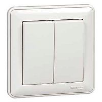 Выключатель 2-клавишный W59, скрытый монтаж, белый | код. VS510-252-18 | Schneider Electric