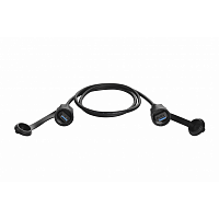 Индустриальный шнур LANMASTER USB 3.0, IP68, 2.0 м, черный | код LAN-USB3-USB3-2.0-WP | LANMASTER