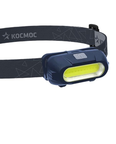 Фонарь аккумуляторный налобный 3Вт COB LED съемный Li-ion 18650 800мА.ч корпус ABS-пластик USB-шнур type C регулируемый эласт. ремешок | код KOC514Lit | КОСМОС Фонарь аккумуляторный налобный 3Вт COB LED съемный Li-ion 18650 800мА.ч корпус ABS-пластик USB-шнур type C регулируемый эласт. ремешок | код KOC514Lit | КОСМОС