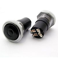 Кнопочный переключатель RUICHI К3-1, диаметр 20, чёрный (аналог) | код 69672 | Ruichi