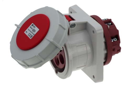 Розетка встраиваемая 63A/400V/3P+N+E/IP67, фланец 100x107 | код CA1128 | INPIN