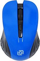 Мышь Оклик 545MW черный/синий оптическая (1600dpi) беспроводная USB для ноутбука (4but) | код 368630 | Oklick