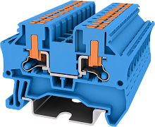 TPV4-2-BU Клемма TP 1-1 проходная боковой ввод Push-in, сеч.4мм2, син., шт | код TPV4-2-BU | SUPU