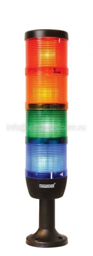 Сигнальная колонна 70 мм, красная, желтая, зеленая, синяя, 24 В, светодиод LED | код IK74L024XM01 | EMAS