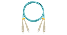 Шнур NIKOMAX волоконно-оптический, соединительный, многомодовый 50/125мкм, стандарта ОМ3, SC/UPC-SC/UPC, двойной, LSZH нг(A)-HFLTx, 2мм, аква, 3м | код NMF-PC2M3C2-SCU-SCU-003 | NIKOMAX