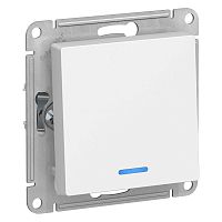 Выключатель 1-клавишный ATLASDESIGN, с подсветкой, скрытый монтаж, белый | код. ATN000113 | Schneider Electric