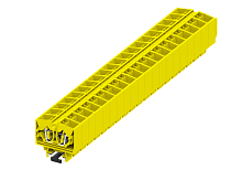 254395 Клемма TB 2-2 проходная на малую DIN-рейку SP15, фронт.подключение, сеч. 2.5мм2, жёлт., шт | код 254395 | SUPU