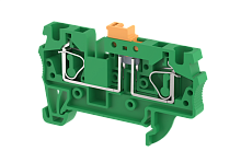 Клемма проходная пружинная 4 мм2 с размыкателем, на 2 подключения, зеленая SQK4-GREEN | код 2103120003 | Elmex