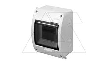 Щит навесной ELEGANT 1x5M, N/PE 1x10mm2, дымчатая пласт. дверь, белый RAL9003, 156x116x98mm, IP40 | код 2401-01 | Elektro-plast Nasielsk