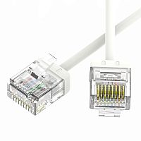Патч-корд неэкранированный Ultra SLIM CAT6 U/UTP 4х2, 32 AWG, LSZH, белый, 0,5м | код RN6UU4505WH-32 | DKC