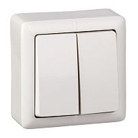 Выключатель 2-клавишный HIT, открытый монтаж, белый | код. VA56-232-B | Schneider Electric