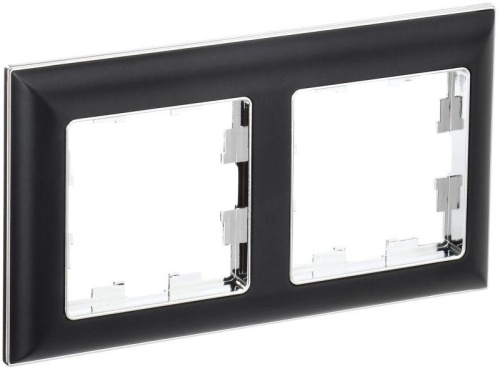 Рамка 2-м BRITE РУ-2-Бр хром/черн. | код BR-M22-12-2-K23 | IEK Рамка 2-м BRITE РУ-2-Бр хром/черн. | код BR-M22-12-2-K23 | IEK