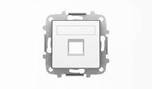 Накладка для 1-го суппорта/разъёма типа 2017... или 2018..., со шторками и полем для надписи, серия SKY, цвет альпийский белый 8518.1 BL | код 2CLA851810A1101 | ABB