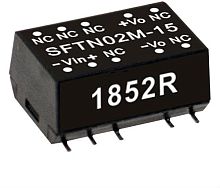 Источник питания DC-DC, 2Вт, вход 21.6…26.4В, выход 5В/400мА, изоляция 3000В DC, SMD 15.24х10.9х7.1мм, -40...+100С | код SFTN02N-05 | MeanWell