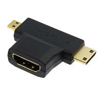 Разъём HDMI/DVI RUICHI HDMI F - Mini HDMI + Micro HDMI, чёрный | код 95599 | Ruichi